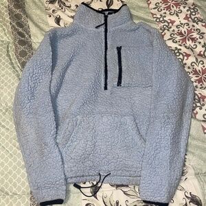 Light Blue Women Fleece Pullover Sweater